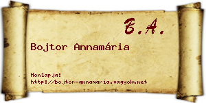 Bojtor Annamária névjegykártya