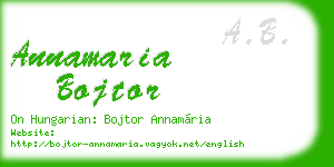 annamaria bojtor business card